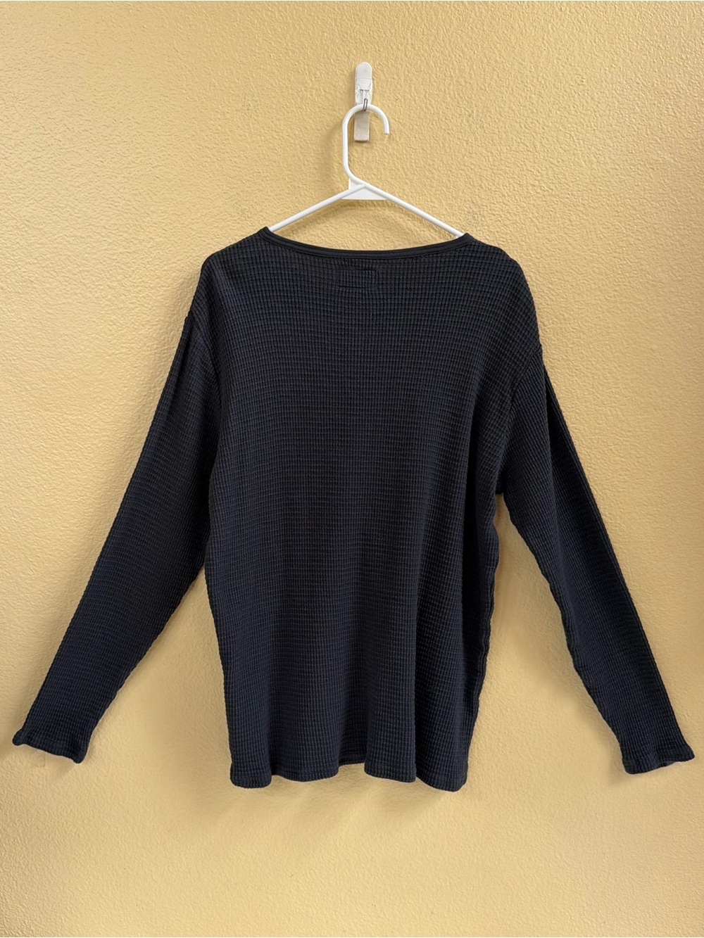 Seager Long Sleeve Henley Waffle Knit Shirt - Charcoal - Picture 5 of 7
